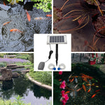 Woodside Solar Powered Oxygenator Pond Water Oxygen Pump 2 Air Stone Aerator
