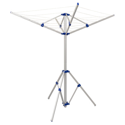 Andes 4 Arm Aluminium Rotary Camping Clothes Airer 16m Washing Line Drying Rack