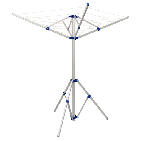 Andes 4 Arm Aluminium Rotary Camping Clothes Airer 16m Washing Line Drying Rack