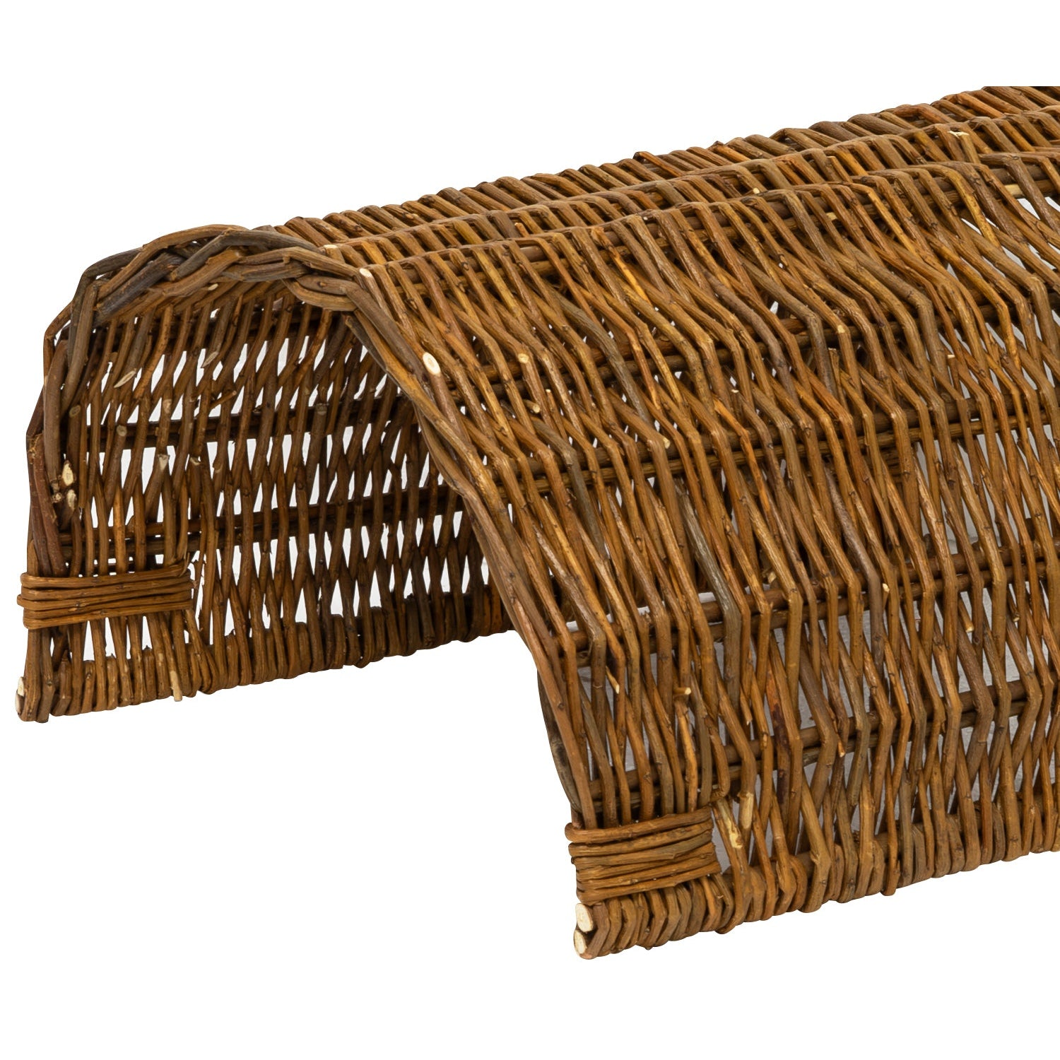 Woodside Rabbit/Guinea Pig Wicker Bridge, Wooden Pet Shelter for Small Animals