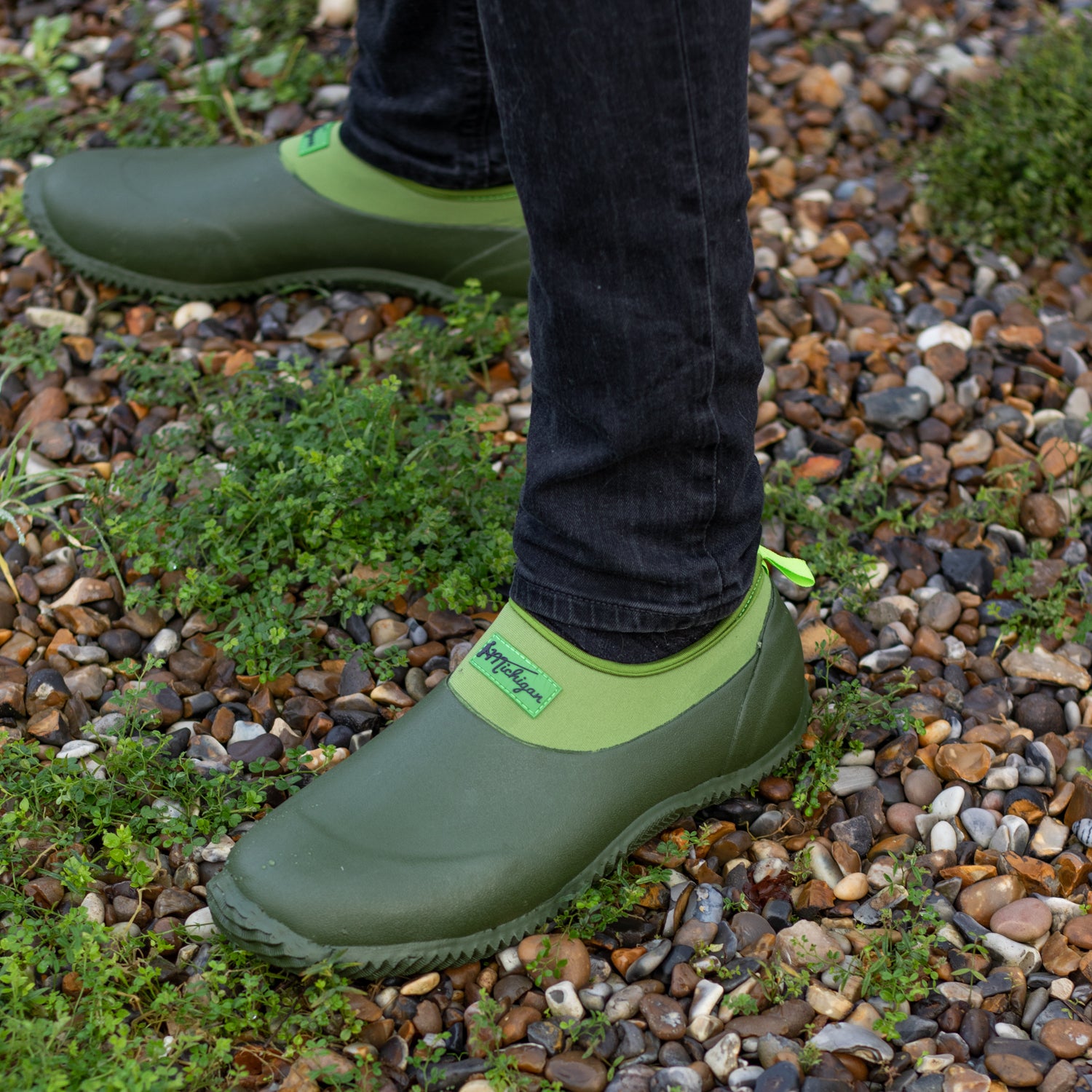 Michigan Green Neoprene Garden Boots Slip On Waterproof Outdoor Shoe