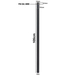 Woodside 35mm Replacement Parasol Pole 105cm Powder Coated Aluminium Garden Umbrella