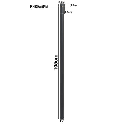Woodside 35mm Replacement Parasol Pole 105cm Powder Coated Aluminium Garden Umbrella