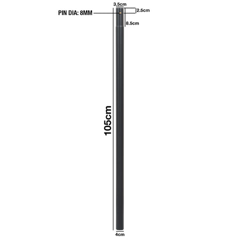 Woodside 35mm Replacement Parasol Pole 105cm Powder Coated Aluminium Garden Umbrella