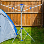 Andes 4 Arm Aluminium Rotary Camping Clothes Airer 16m Washing Line Drying Rack