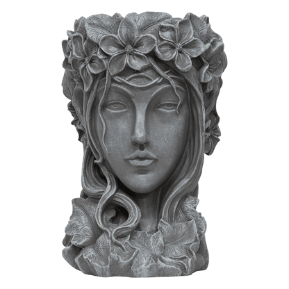 Woodside Garden Goddess Head Planter Decorative Indoor/Outdoor Plant Pot Statue