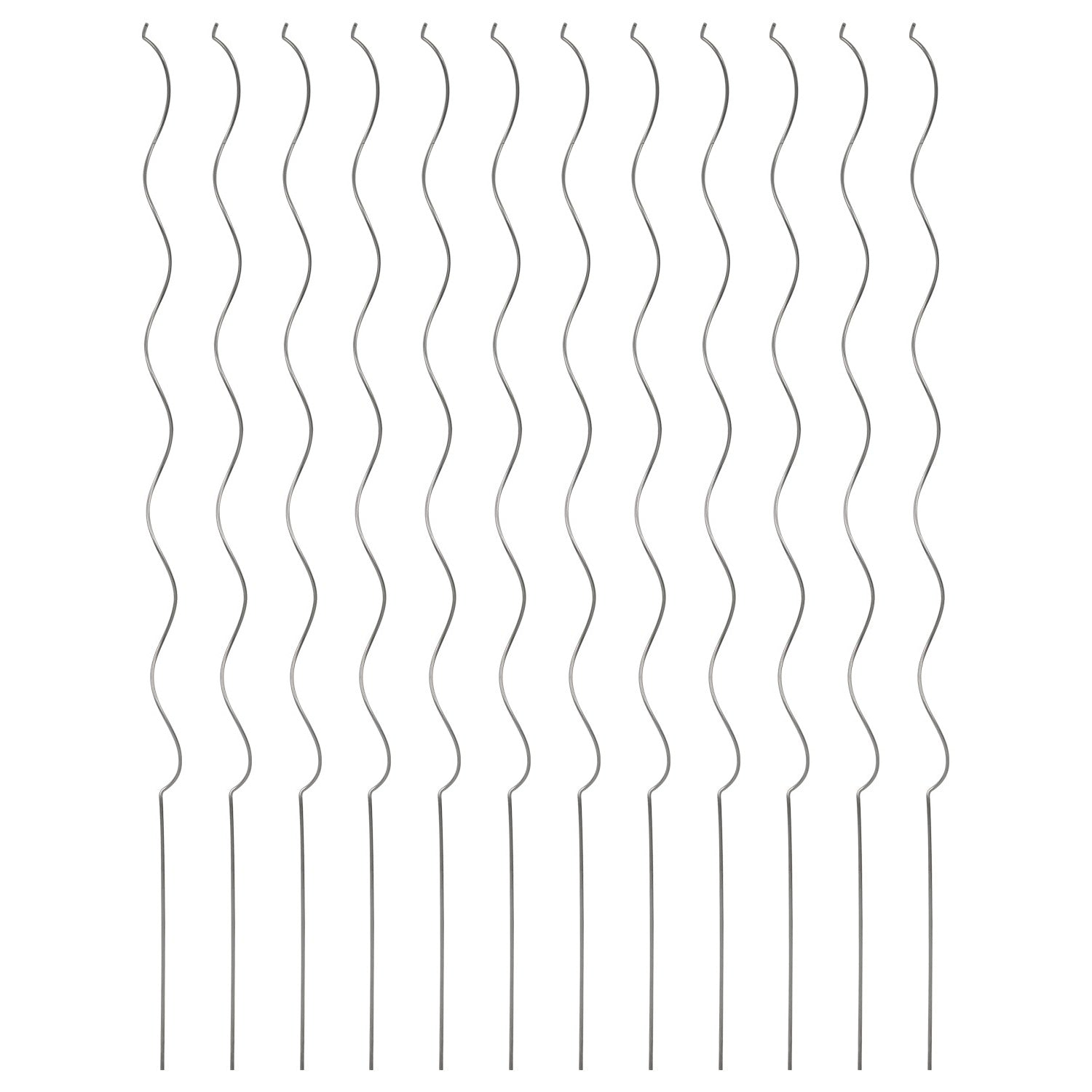 Woodside Climbing Tomato Plant Spiral Support Stakes, Galvanised Steel, Pack of 12