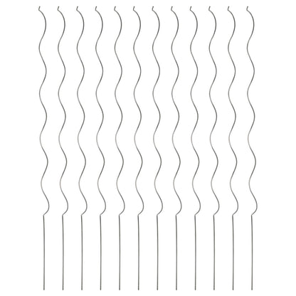 Woodside Climbing Tomato Plant Spiral Support Stakes, Galvanised Steel, Pack of 12