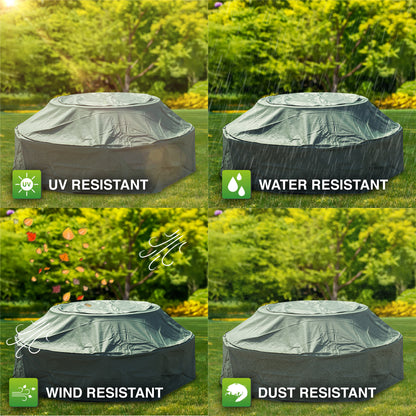 Woodside Green Waterproof Outdoor 8 Seater Round Picnic Table Cover