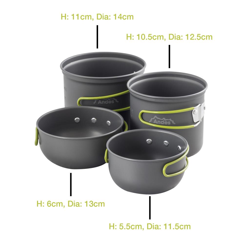 Andes 3-4 Person Camping Cookware Kit