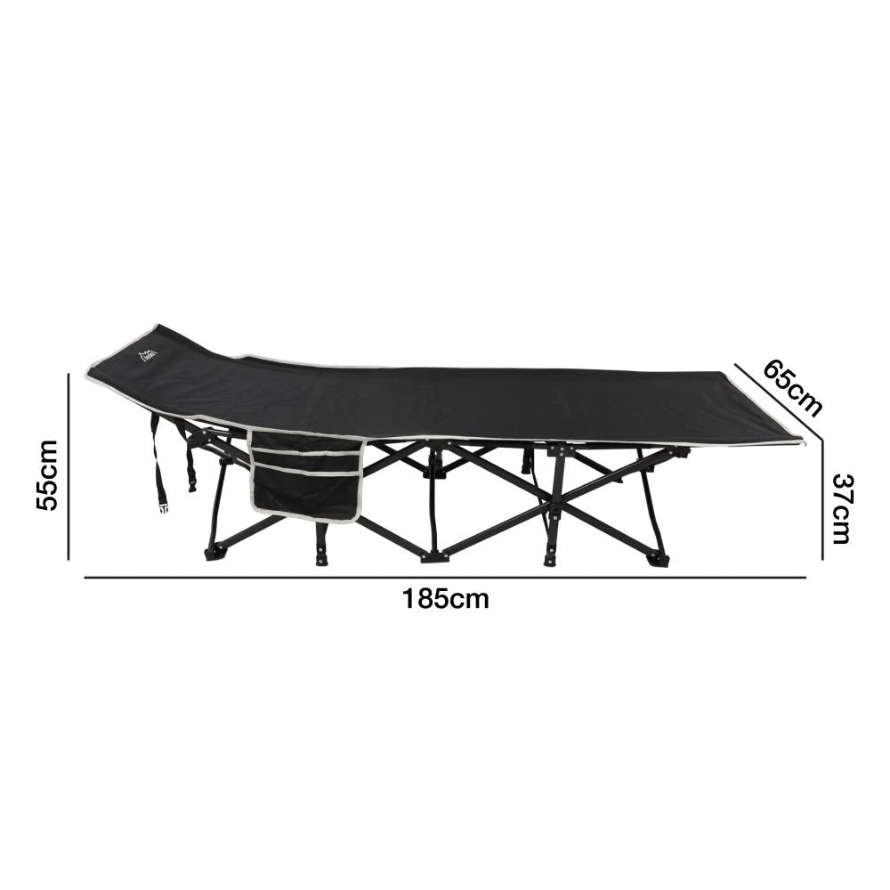 Andes Folding Single Camp Bed, Lightweight & Portable with Carry Bag & Pocket
