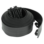 Woodside Garden Lawn Border Edging Flexible 10m x 10cm Black Plastic Path Edge with Pegs