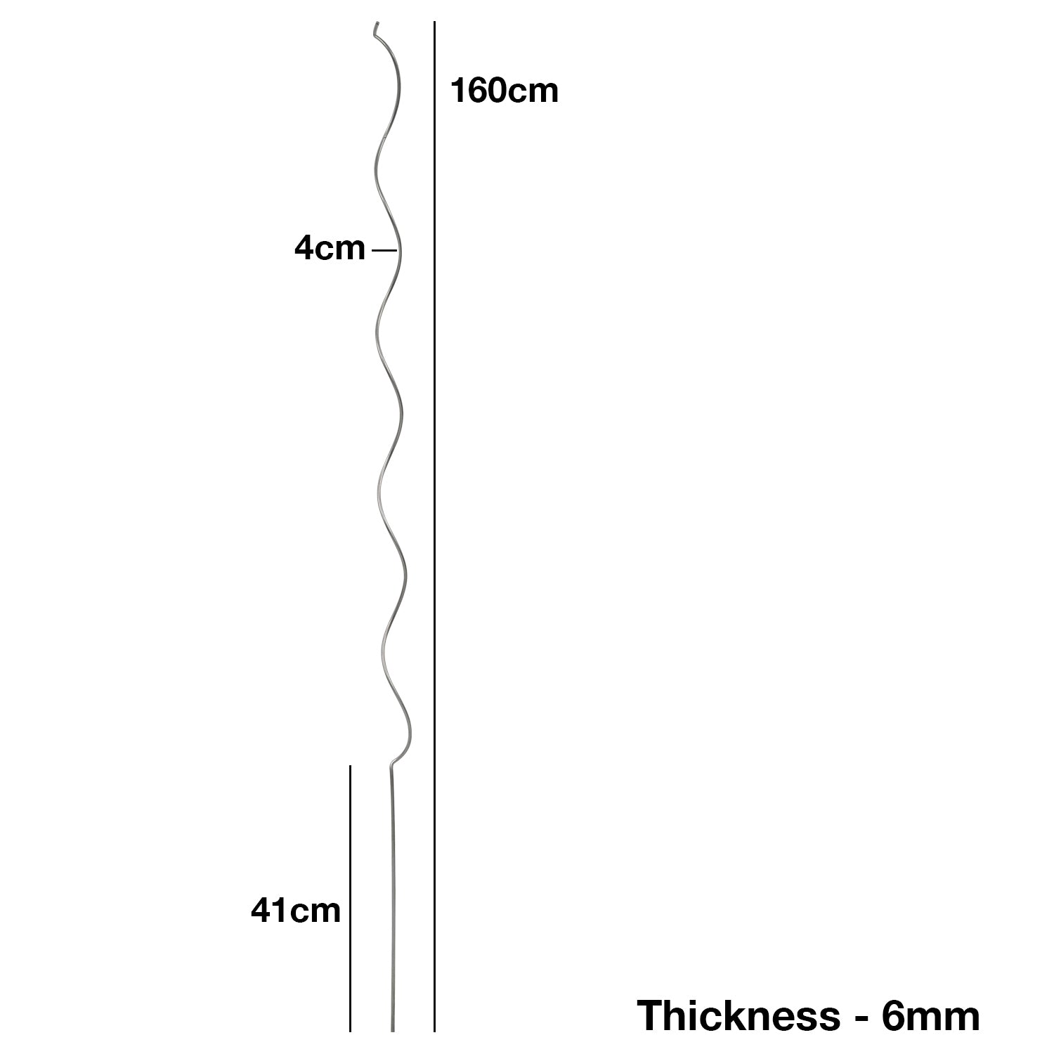 Woodside Climbing Tomato Plant Spiral Support Stakes, Galvanised Steel, Pack of 12