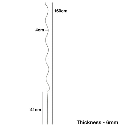 Woodside Climbing Tomato Plant Spiral Support Stakes, Galvanised Steel, Pack of 12