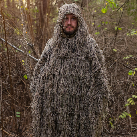 Nitehawk Woodland Camouflage Ghillie Suit Cloak/Poncho for Hunting & Paintball