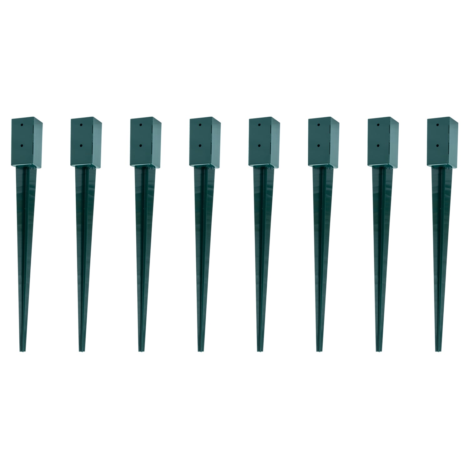 Woodside Steel Fence Post Holders Heavy Duty Ground Stakes – 100mm/4” Square Pack of 8