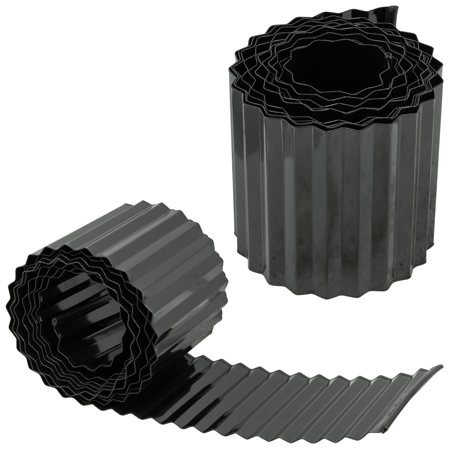 Woodside Metal Garden Border Edging 5m x 16.5cm Decorative Black Finish for Lawn/Pathways