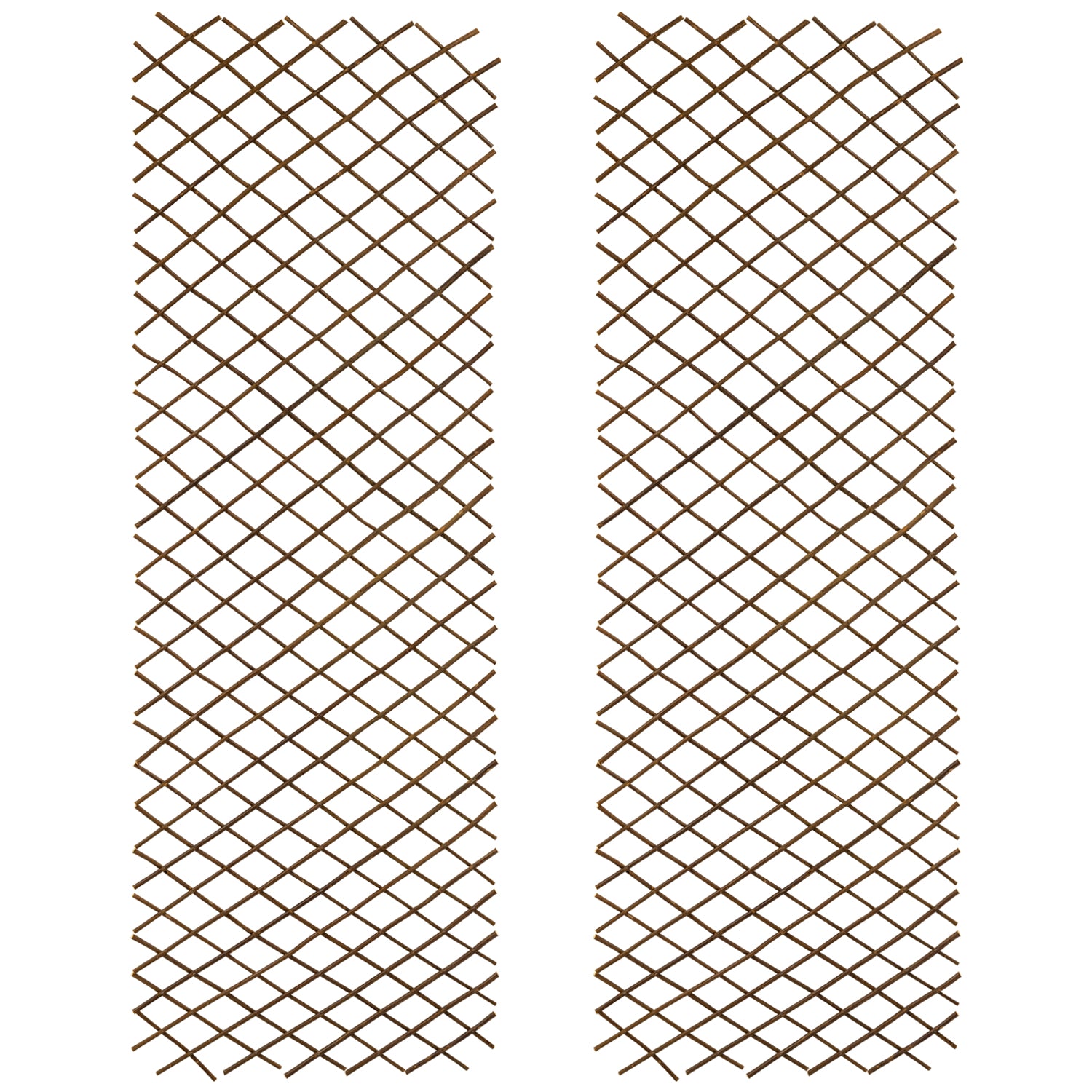 Woodside 1.8m x 60cm Wooden Wicker Garden Trellis, Climbing Plant Support 2 Pack