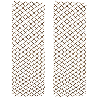 Woodside 1.8m x 60cm Wooden Wicker Garden Trellis, Climbing Plant Support 2 Pack