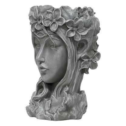 Woodside Garden Goddess Head Planter Decorative Indoor/Outdoor Plant Pot Statue