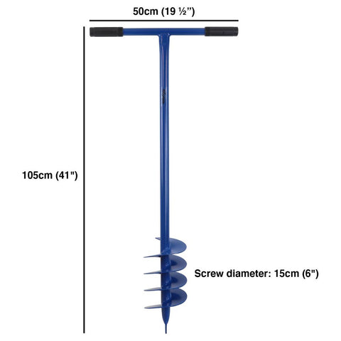 Woodside Manual Garden Earth Auger 150mm Fence Post Hole Digger Hand Drill