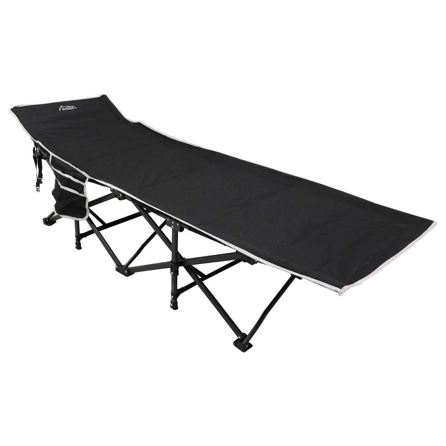 Andes Folding Single Camp Bed, Lightweight & Portable with Carry Bag & Pocket