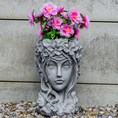 Woodside Garden Goddess Head Planter Decorative Indoor/Outdoor Plant Pot Statue
