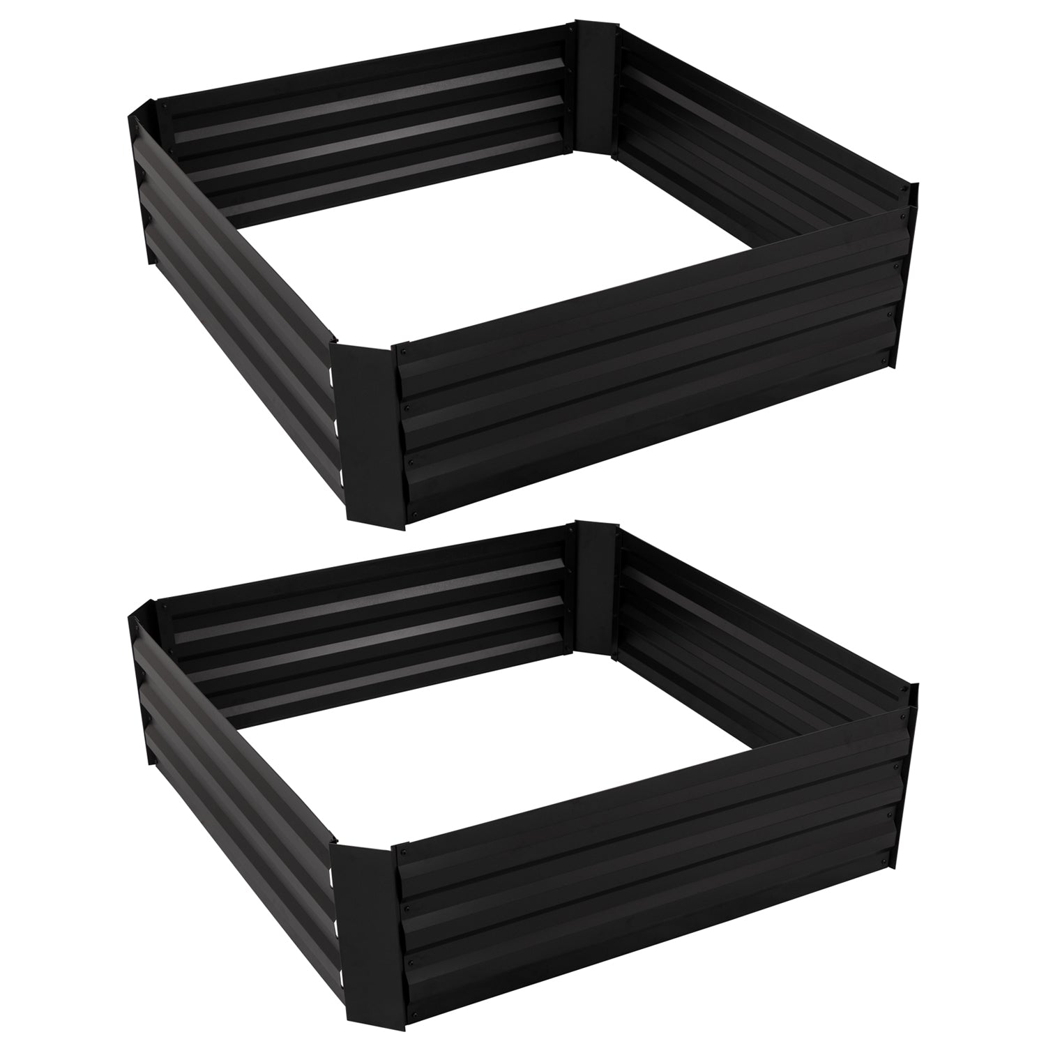 Woodside Outdoor Garden Raised Steel Vegetable/Herb/Flower Grow Bed Planter x 2