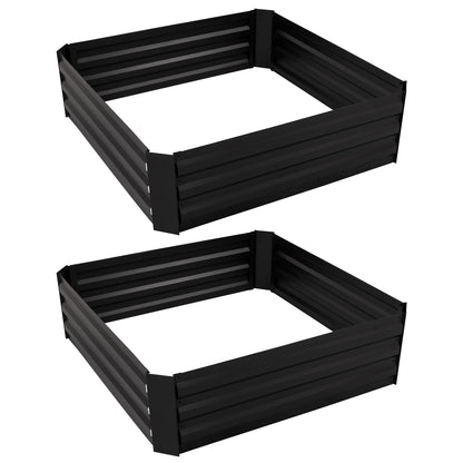 Woodside Outdoor Garden Raised Steel Vegetable/Herb/Flower Grow Bed Planter x 2
