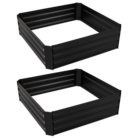Woodside Outdoor Garden Raised Steel Vegetable/Herb/Flower Grow Bed Planter x 2
