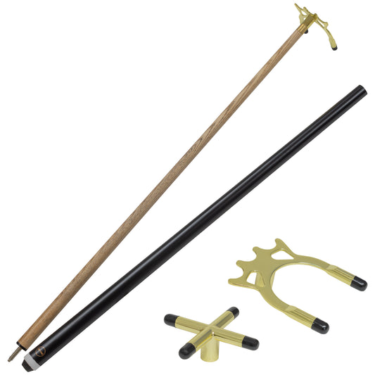 Wollowo Snooker & Pool Cue Rest Billiards Bridge w/ Removable Heads Cross & Spider