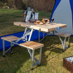 Andes Folding Wooden Camping Table & Chair Picnic Set