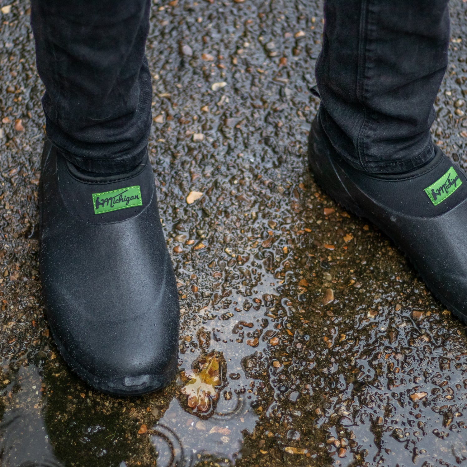 Michigan Black Neoprene Garden Boots Slip On Waterproof Outdoor Shoe