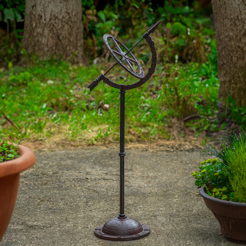 Woodside Cast Iron Garden Sundial, Antique Ornamental Outdoor Decor