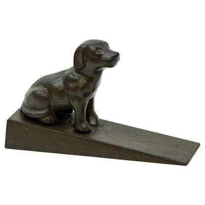 Woodside Heavy Duty Cast Iron Decorative Dog Door Wedge Stop, Doorstopper/Jammer