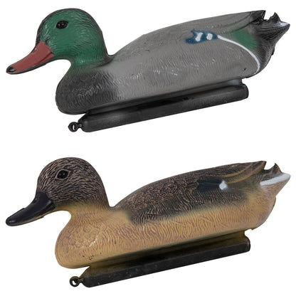 FLOATING 14" MALE & FEMALE DUCK DECOYS HUNTING SHOOTING FAKE BIRD MALLARD DRAKE