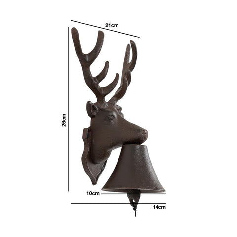 Woodside Cast Iron Wall Mounted Doorbell Chime Antique Deer/Stag Design