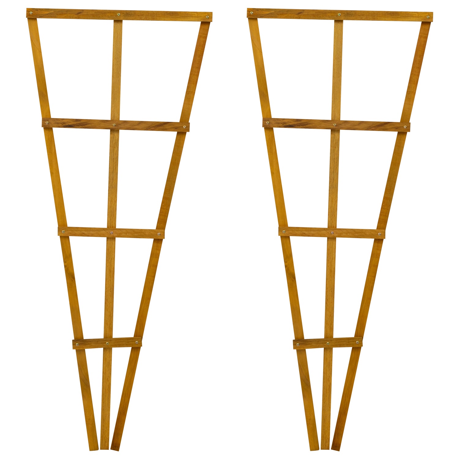 Woodside 1.2m Wooden Garden Fan Trellis, Climbing Plant/Flower Support  - 2 Pack