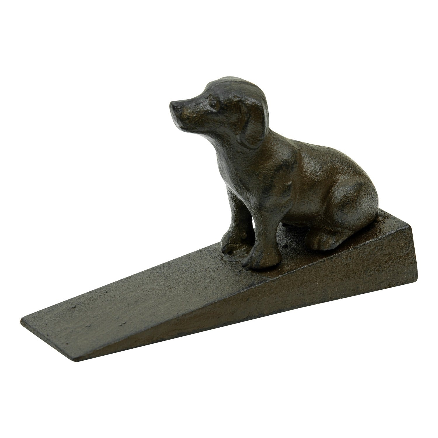 Woodside Heavy Duty Cast Iron Decorative Dog Door Wedge Stop, Doorstopper/Jammer