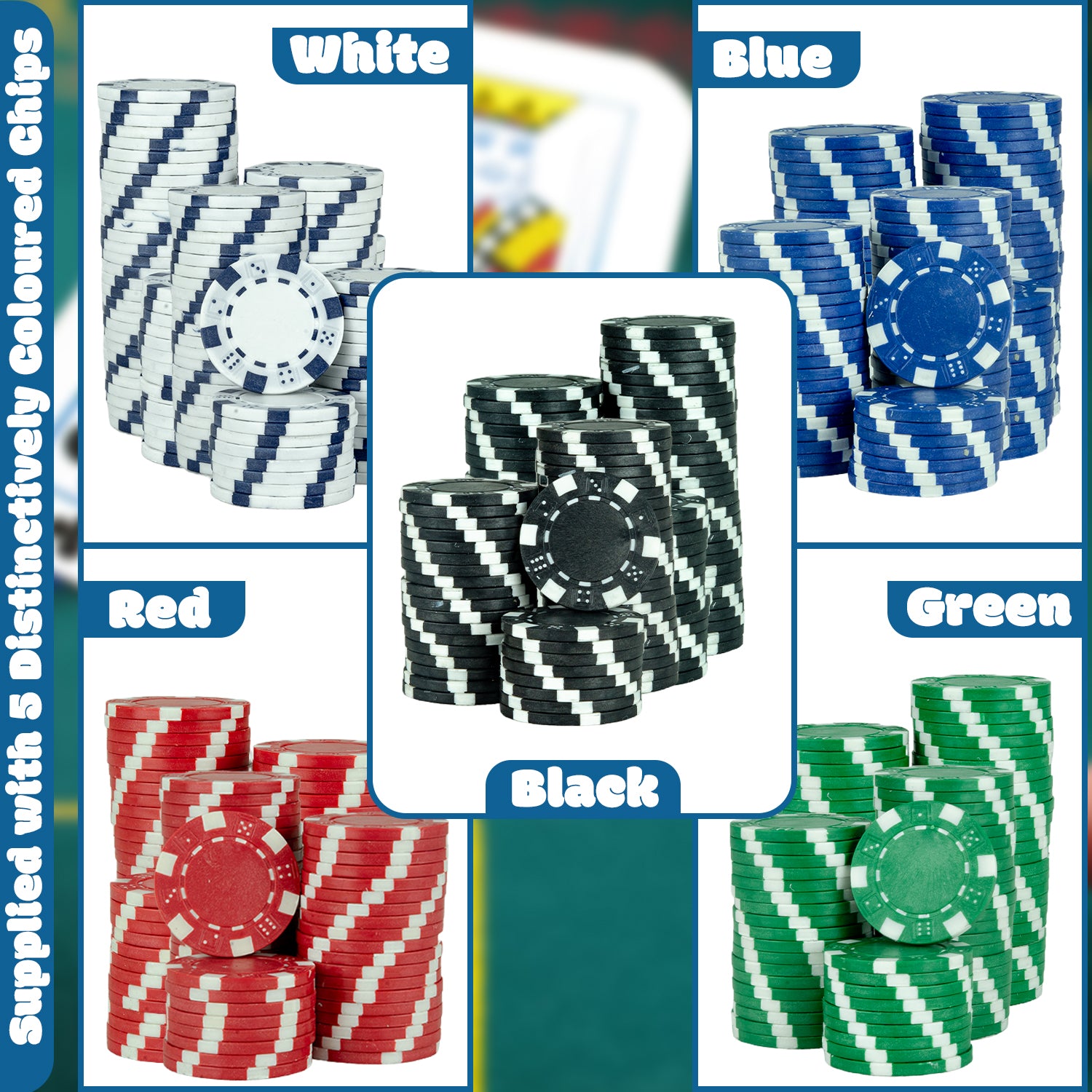 Wollowo 300 Piece Texas Hold’em Poker Set Complete Casino Game Kit with Aluminium Carry Case