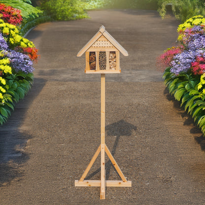 Woodside Large Wooden Insect Hotel Freestanding Garden Bug House Shelter Nesting Box