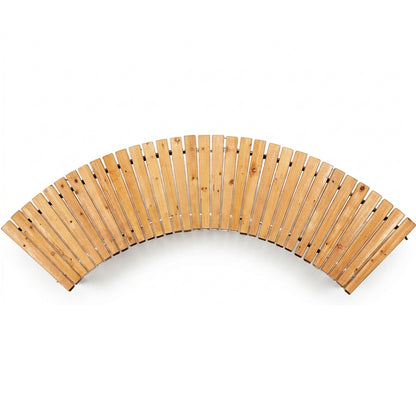 Woodside 6ft Curved Roll Out Garden Walkway – Flexible Fir Wood Pathway for Lawns & Borders
