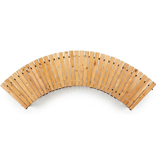 Woodside 6ft Curved Roll Out Garden Walkway – Flexible Fir Wood Pathway for Lawns & Borders
