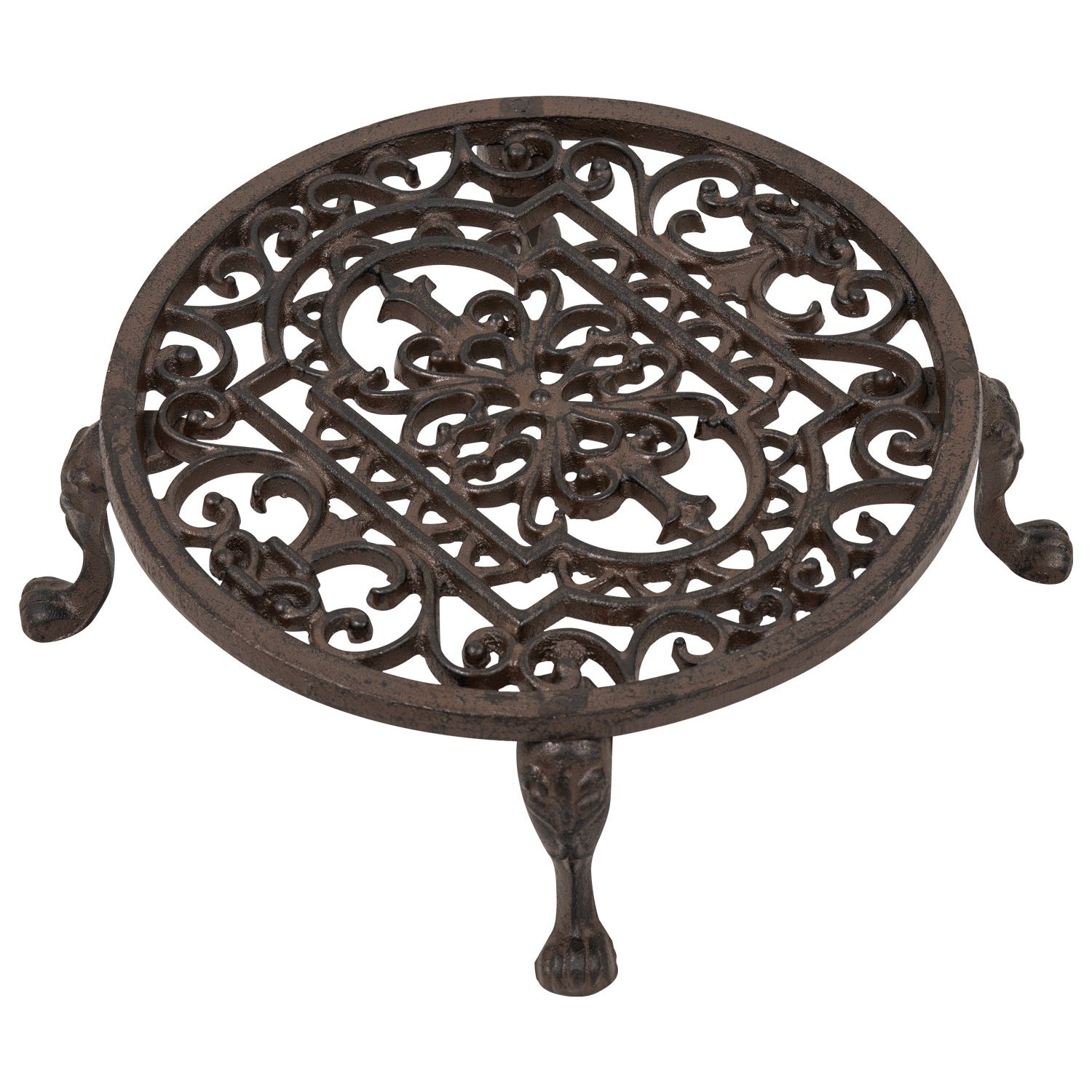 Woodside Round Cast Iron Indoor/Outdoor Heavy Duty Garden Plant Pot Stand, 11inch