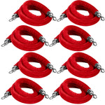 Hausen Red Velvet Barrier Rope Silver 8 Pack – Premium 1.5m Velvet Queue Barrier Ropes with Silver Clips for Events, Venues, Hotels and Exhibitions