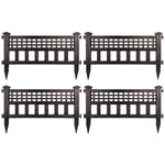 Woodside Bronze Decorative Plastic Garden Fence Panels, Border Edging (4 pack)