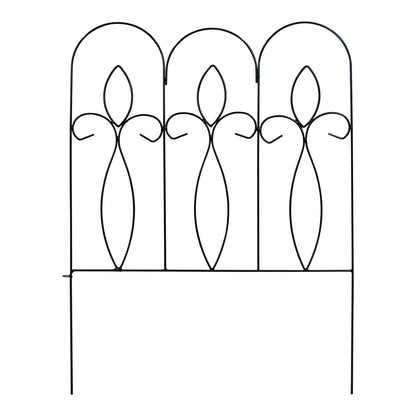 Woodside Felbrigg Metal Garden Border Edging, Outdoor Lawn Fencing, 3m Total Length, Pack of 5