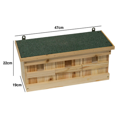 Woodside Wooden Nesting Wild Bird Box, Sparrow Colony Terrace, Removable Fronts