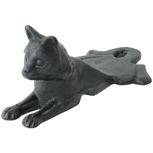 Woodside Heavy Duty Cast Iron Decorative Cat Door Wedge Stop, Doorstopper/Jammer