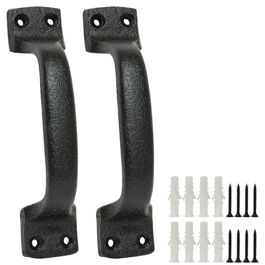 Woodside Cast Iron Heavy Duty Vintage Cupboard Barn Door Pull Handles, Pack of 2